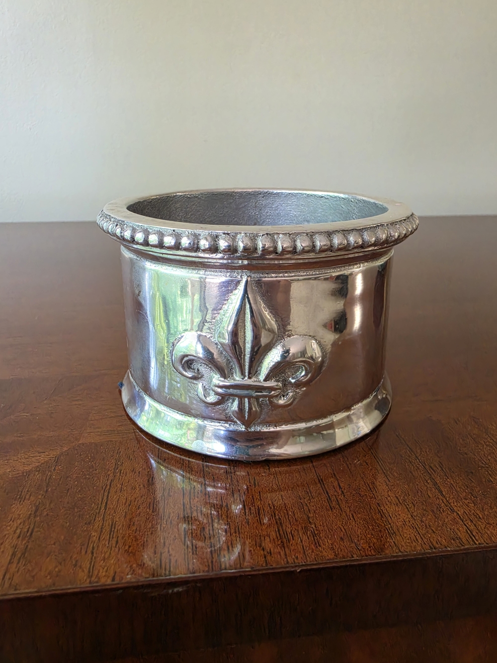 Mariposa Silver Fleur-de-Lis Wine Bottle Holder